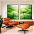 Duo de Quadros Planta Folhas de Lótus Verde Natureza Canvas Moldura - Imagem 3