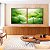 Duo de Quadros Quadrados Planta Folhas de Lótus Verde Natureza Canvas Moldura - Imagem 3