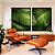 Duo de Quadros Folhagem Bananeira tropical Verde Natureza Canvas Moldura - Imagem 1