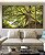 Trio de Quadros Estilizados Árvore Galhos Folhas Verdes Vibrantes Céu Paisagem Natureza Canvas Moldura - Imagem 5