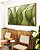 Quadro Horizontal Folhas Verdes Vibrante Abstratas Onduladas Arte Canvas Moldura - Imagem 2