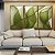 Trio de Quadro Folhas Verdes Vibrante Abstratas Onduladas Arte Canvas Moldura - Imagem 4