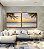 Duo de Quadros Quadrados Sol Praia Mar Azul Coqueiros Litoral Tropical Canvas Moldura - Imagem 2