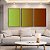 Trio de Quadros Abstrato Degradê Verde Claro Marrom Chocolate Canvas Moldura - Imagem 1