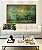 Quadro Horizontal Abstrato Verde Esmeralda Dourado Efeito Pintura Canvas Moldura - Imagem 1