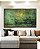 Quadro Horizontal Abstrato Verde Esmeralda Dourado Efeito Pintura Canvas Moldura - Imagem 3