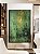 Quadro Vertical Abstrato Verde Esmeralda Dourado Efeito Pintura Canvas Moldura - Imagem 4