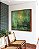 Quadro Quadrado Abstrato Verde Esmeralda Dourado Efeito Pintura Canvas Moldura - Imagem 4