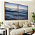 Duo de Quadros Nascer do Sol em Mar Ondulado suave Azul Natureza Canvas Moldura - Imagem 5
