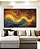 Quadro Horizontal Abstatro Laranja Amarelo Azul Ondulações Textura Canvas Moldura - Imagem 5
