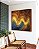 Quadro Quadrado Abstatro Laranja Amarelo Azul Ondulações Textura Canvas Moldura - Imagem 2