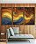 Trio de Quadros Abstatro Laranja Amarelo Azul Ondulações Textura Canvas Moldura - Imagem 5