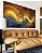 Duo de Quadros Abstatro Laranja Amarelo Azul Ondulações Textura Canvas Moldura - Imagem 4
