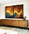 Duo de Quadros Abstatro Laranja Amarelo Azul Ondulações Textura Canvas Moldura - Imagem 2