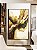 Quadro Vertical Abstrato Arte Fluida Amarelo Mostarda Bronze Azul Ondulações Canvas Moldura - Imagem 4