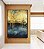 Quadro Vertical Abstrato Amarelo Ouro Azul Petróleo Textura Canvas Moldura - Imagem 3