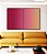 Duo de Quadros Abstrato Degradê Rosa Framboesa Bege Dourado Canvas Moldura - Imagem 4