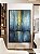 Quadro Vertical Abstrato Azul Petróleo Dourado Textura Canvas Moldura - Imagem 4