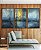 Trio de Quadros Abstrato Azul Petróleo Dourado Textura Canvas Moldura - Imagem 5