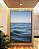 Quadro Vertical Oceano Azul Sóbrio Ondas no Mar Céu Sereno Canvas Moldura - Imagem 4