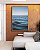 Quadro Vertical Oceano Azul Sóbrio Ondas no Mar Céu Sereno Canvas Moldura - Imagem 5