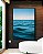 Quadro Vertical Oceano Azul Sóbrio Ondas no Mar Céu Sereno Canvas Moldura - Imagem 1