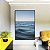 Quadro Vertical Oceano Azul Sóbrio Ondas no Mar Céu Sereno Canvas Moldura - Imagem 2
