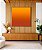 Quadro Quadrado Abstrato Degradê Laranja Amarelo Dourado Canvas Moldura - Imagem 1