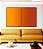 Duo de Quadros Abstrato Degradê Laranja Amarelo Dourado Canvas Moldura - Imagem 5
