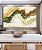 Quadro Horizontal Abstrato Amarelo Verde Laranja Ondulações Efeito Pintura Canvas Moldura - Imagem 2