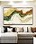 Quadro Horizontal Abstrato Amarelo Verde Laranja Ondulações Efeito Pintura Canvas Moldura - Imagem 3