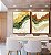 Duo de Quadros Abstrato Amarelo Verde Laranja Ondulações Efeito Pintura Canvas Moldura - Imagem 1
