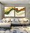 Duo de Quadros Quadrados Abstrato Amarelo Verde Laranja Ondulações Efeito Pintura Canvas Moldura - Imagem 2