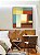 Quadro Quadrado Abstrato Mosaico Degradê Azul Amarelo Vermelho Canvas Moldura - Imagem 4