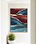 Quadro Vertical Abstrato Vermelho Dourado Azul Turquesa Canvas Moldura - Imagem 3