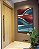 Quadro Vertical Abstrato Vermelho Dourado Azul Turquesa Canvas Moldura - Imagem 5