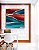 Quadro Quadrado Abstrato Vermelho Dourado Azul Turquesa Canvas Moldura - Imagem 3