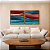 Duo de Quadros Quadrados Abstrato Vermelho Dourado Azul Turquesa Canvas Moldura - Imagem 4
