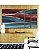 Trio de Quadros Estilizados Abstrato Vermelho Dourado Azul Turquesa Canvas Moldura - Imagem 2