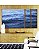 Trio de Quadros Estilizados Mar Ondulado Azul Intenso Natureza Canvas Moldura - Imagem 1