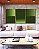 Trio de Quadros Abstrato Degradê Geométrico Verde Limão Canvas Moldura - Imagem 5