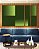 Trio de Quadros Estilizados Abstrato Degradê Geométrico Verde Limão Canvas Moldura - Imagem 3
