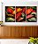Trio de Quadros Planta Cróton Colorida Folhagem Tropical Natureza Paisagem Canvas Moldura - Imagem 2