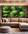 Trio de Quadros Planta Palmeira-Leque Verde Folhagem Natureza Canvas Moldura - Imagem 2