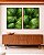 Duo de Quadros Planta Palmeira-Leque Verde Folhagem Natureza Canvas Moldura - Imagem 3
