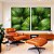 Duo de Quadros Planta Palmeira-Leque Verde Folhagem Natureza Canvas Moldura - Imagem 2