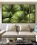 Trio de Quadros Estilizados Planta Palmeira-Leque Verde Folhagem Natureza Canvas Moldura - Imagem 2