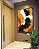 Quadro Vertical Abstrato Amarelo Laranja Abóbora Preto Efeito Pintura Canvas Moldura - Imagem 2