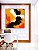 Quadro Quadrado Abstrato Amarelo Laranja Abóbora Preto Efeito Pintura Canvas Moldura - Imagem 4
