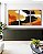 Trio de Quadros Abstrato Amarelo Laranja Abóbora Preto Efeito Pintura Canvas Moldura - Imagem 3
